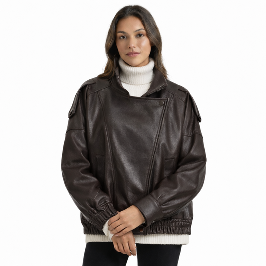 Marlowe - Oversized Faux Leather Jacket