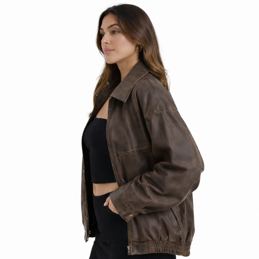 Zora - Vintage Faux Leather Jacket