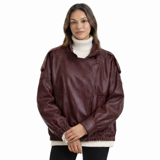 Marlowe - Oversized Faux Leather Jacket